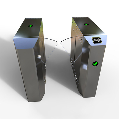 Security access system fingerprint recognition rfid gate turnstile flap acrylic glass face barrier